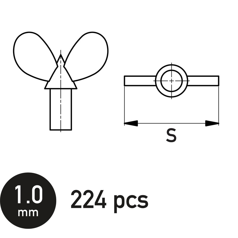 Butterfly Wing Bolt 1.0 mm