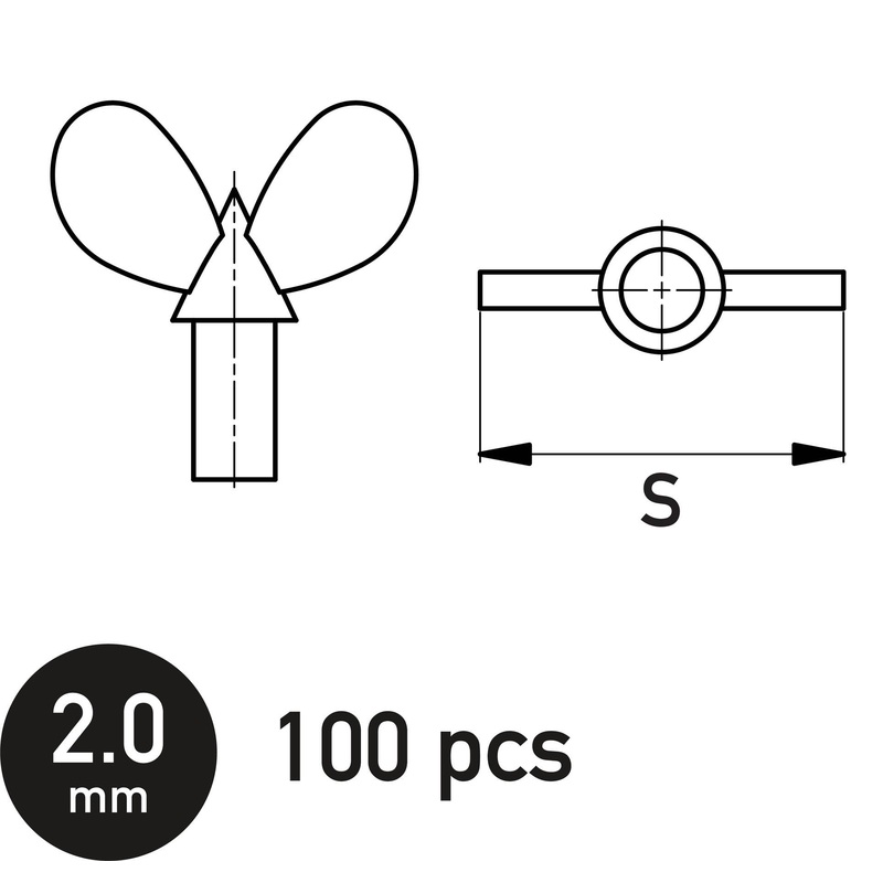 Butterfly Wing Bolt 2.0 mm