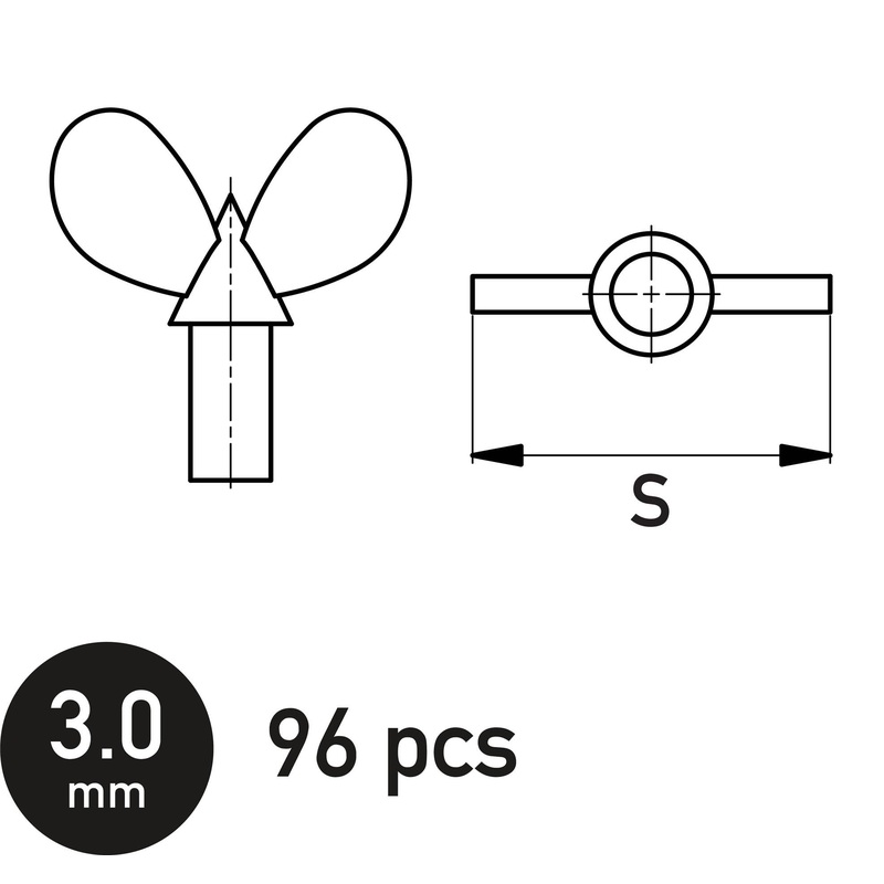 Butterfly Wing Bolt 3.0 mm