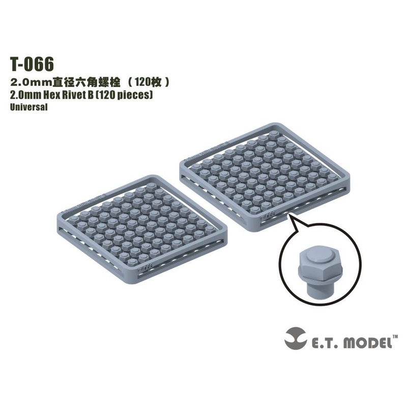 Detail Parts 2.0mm Hex Rivet (120pcs)