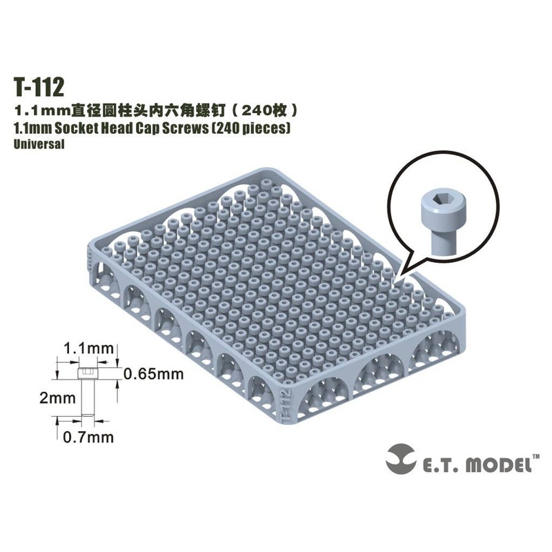 General Purpose 1.1mm Diameter Hexagon Socket Bolt (240pcs)