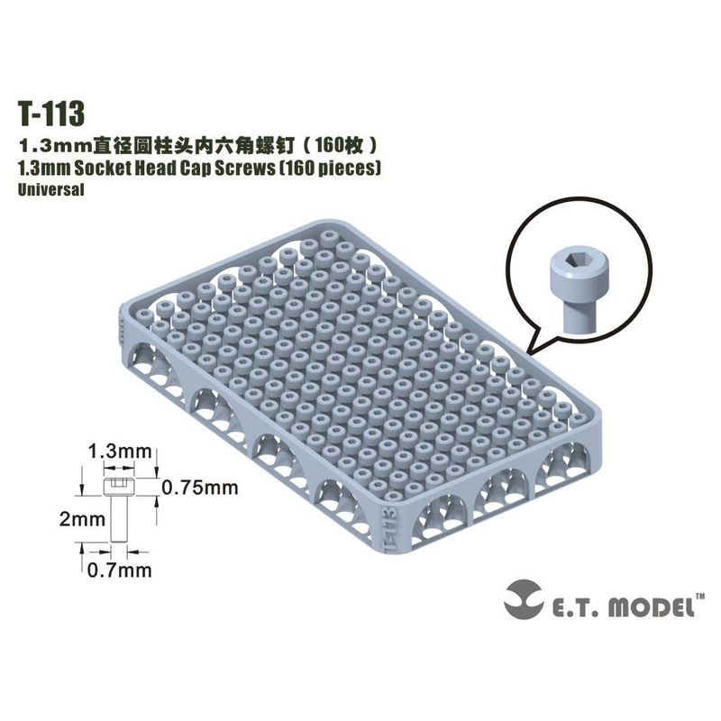 General Purpose 1.3mm Diameter Hexagon Socket Bolt (160pcs)