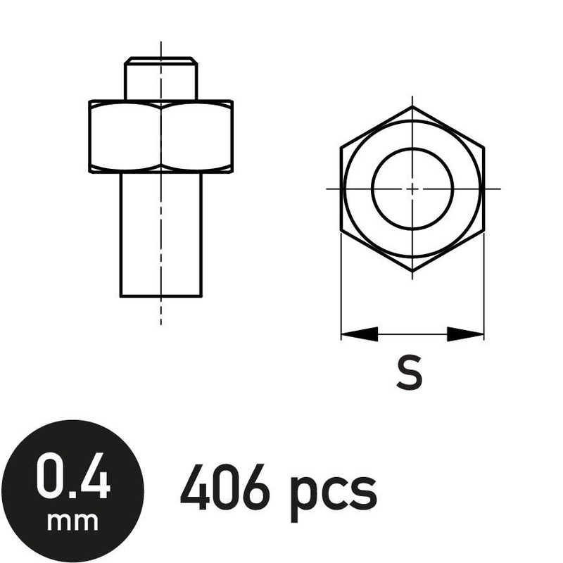 Hexagonal Nut 0.4 mm