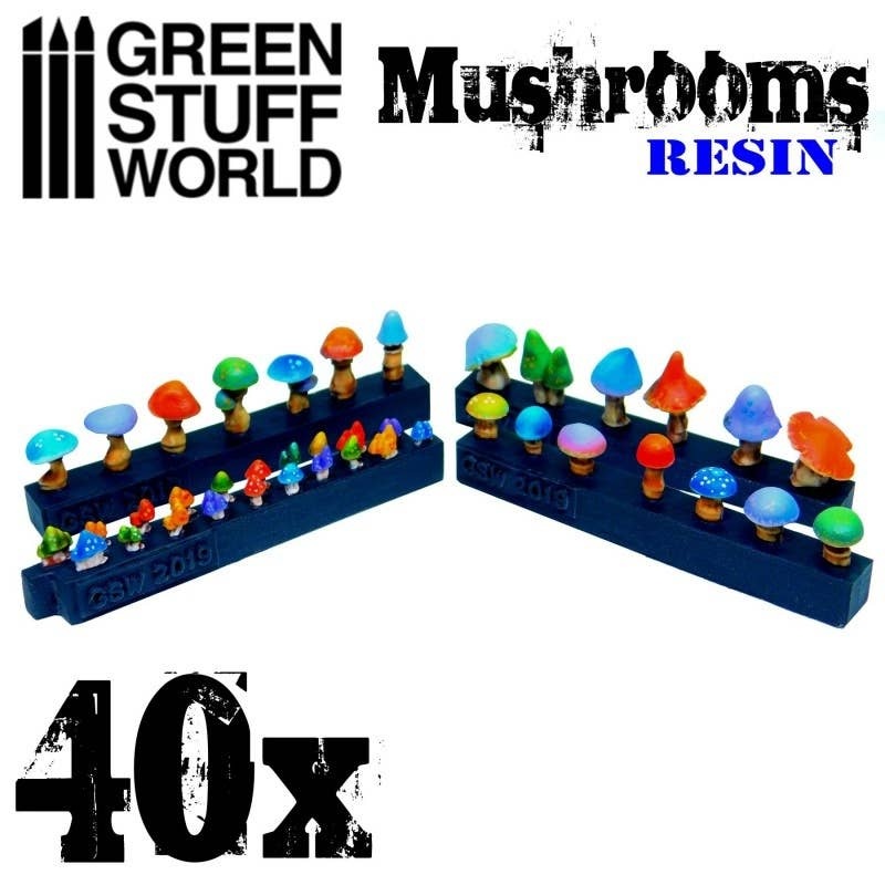 Resin Mushrooms and Toadstools (40pcs)