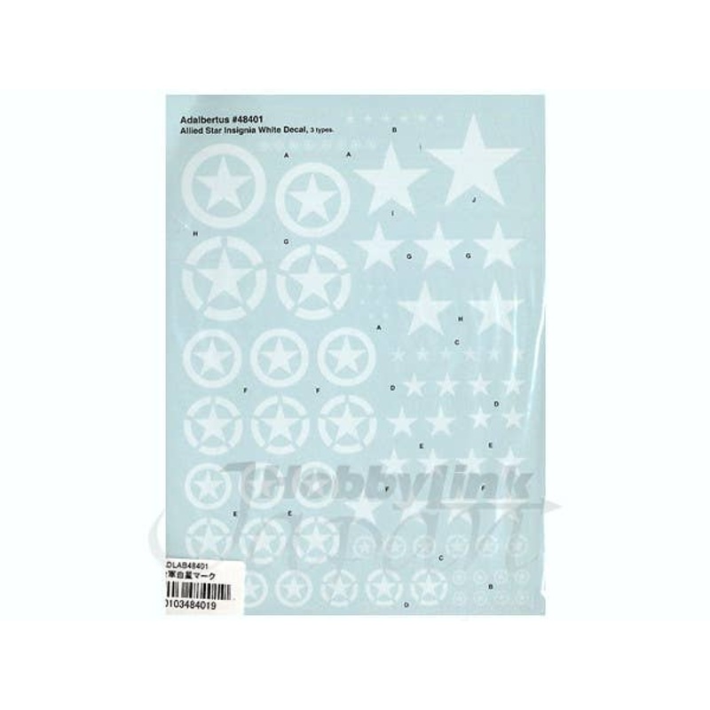 1/48 Allied Star Insignia White Decals