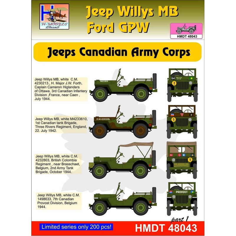 1/48 Jeep Willys MB/Ford GPW: Canadian Army Corps