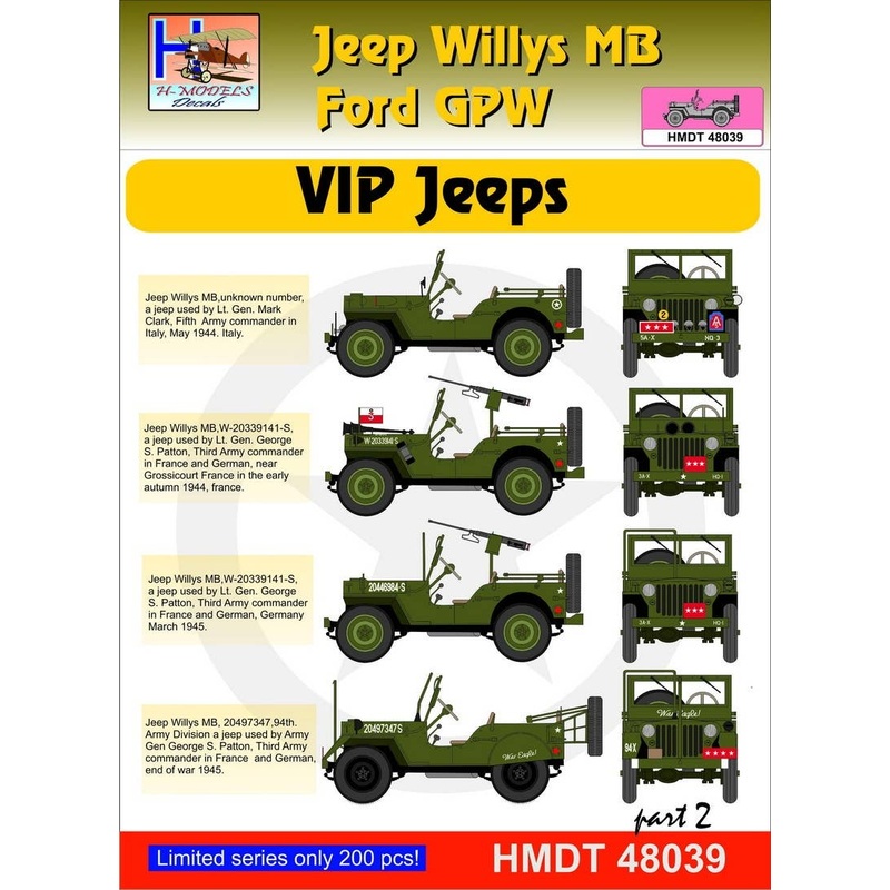1/48 Jeep Willys MB/Ford GPW: VIP Jeeps, Pt.2