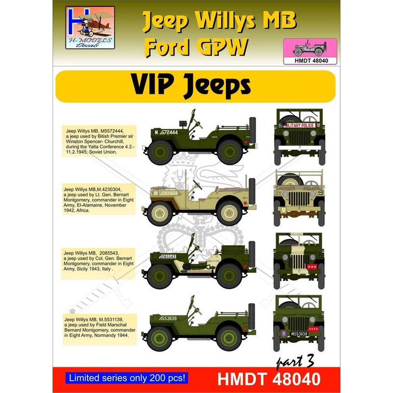 1/48 Jeep Willys MB/Ford GPW: VIP Jeeps, Pt.3