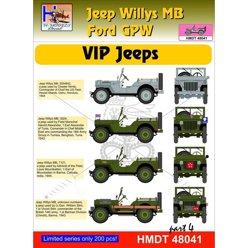 1/48 Jeep Willys MB/Ford GPW: VIP Jeeps, Pt.4
