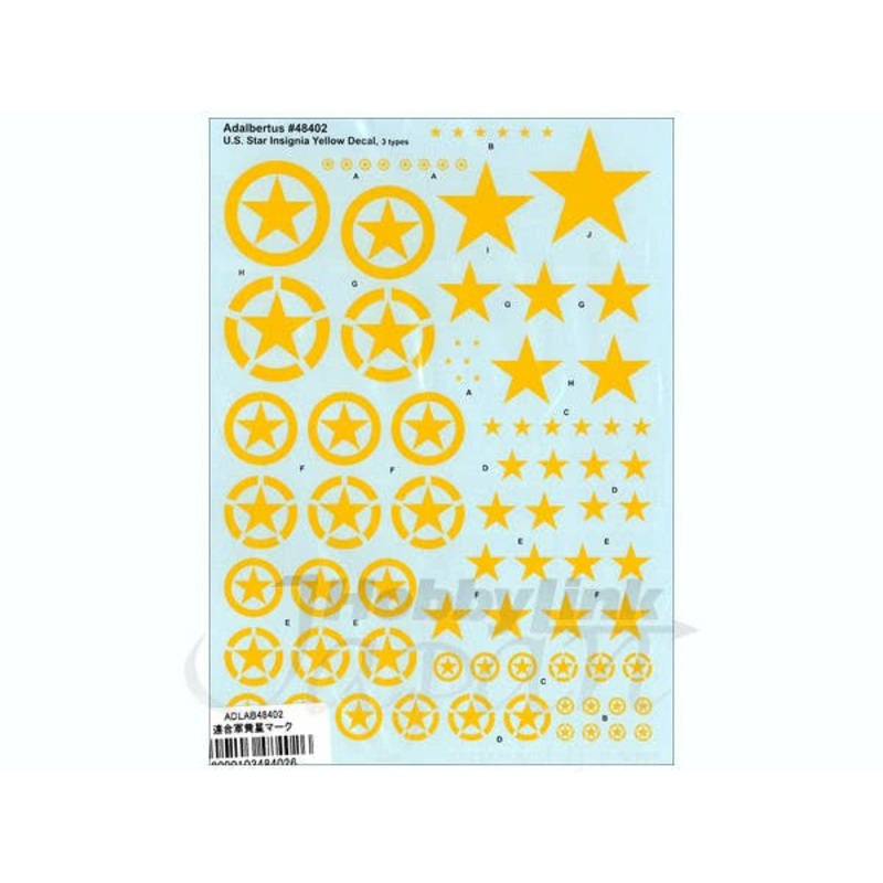 1/48 US Star Insignia Yellow Decals