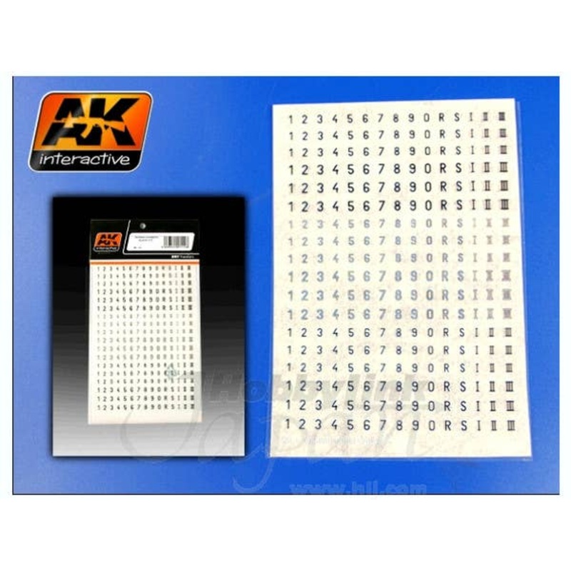 1/72 German Numbers Black