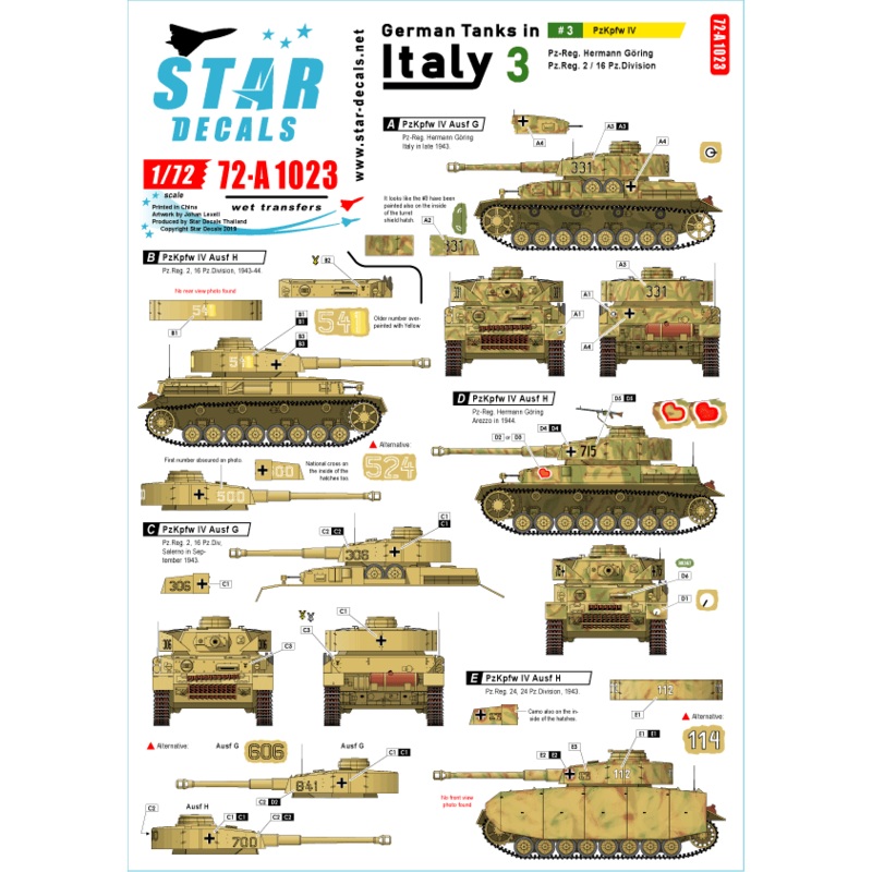 1/72 German Tanks in Italy #3 PzKpfw IV Ausf G and Ausf H