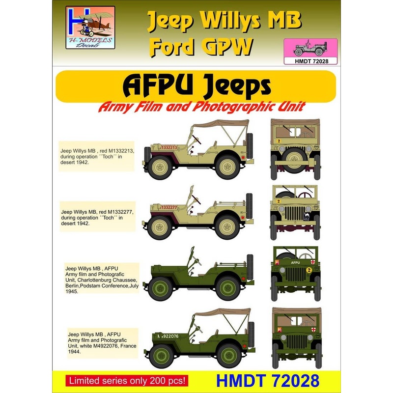 1/72 Jeep Willys MB/Ford GPW: AFPU Jeeps