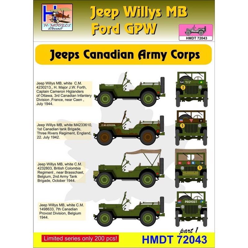 1/72 Jeep Willys MB/Ford GPW: Canadian Army Corps