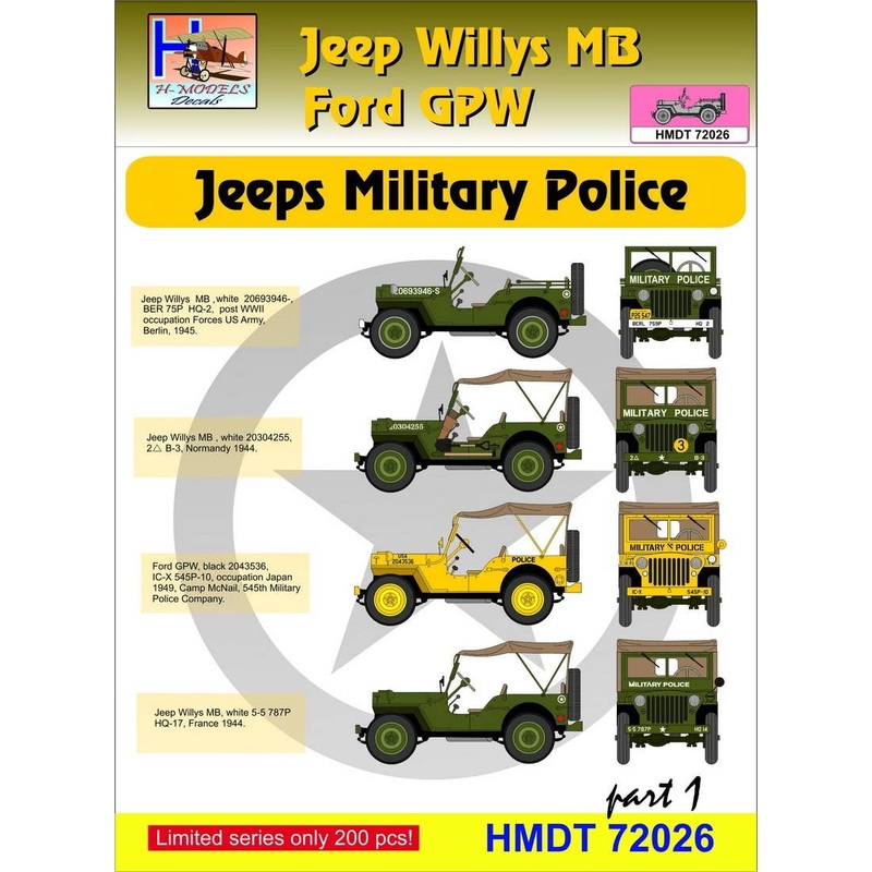1/72 Jeep Willys MB/Ford GPW: Military Police, Pt.1