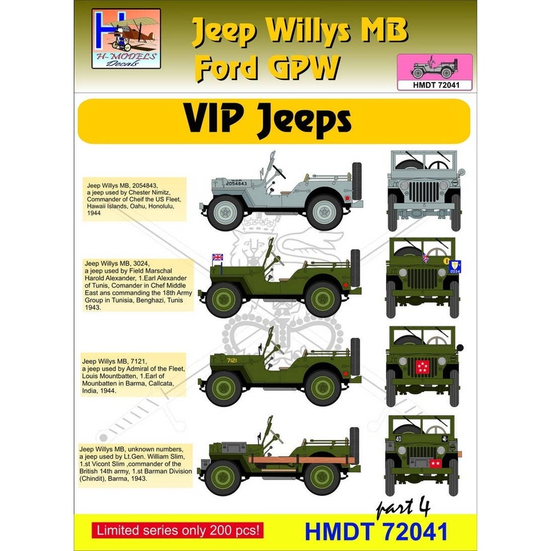 1/72 Jeep Willys MB/Ford GPW: VIP Jeeps, Pt.4