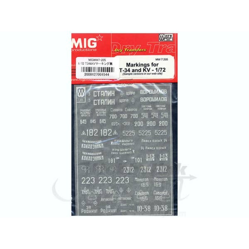 1/72 Markings for T-34 & KV-1