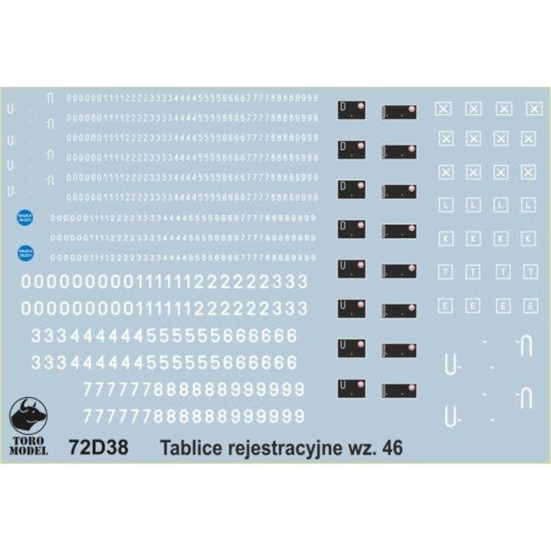 1/72 Polish Army Vehicles Registration Numbers 1946 Pattern & Stencils