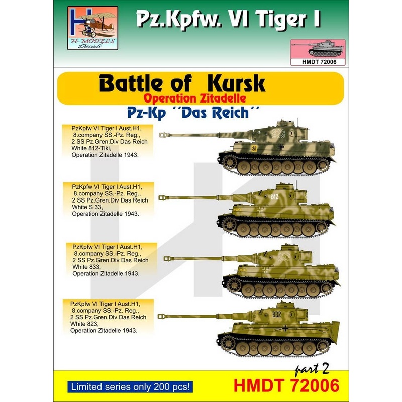 1/72 Pz.Kpfw.VI Tiger I Battle of Kursk (Pz.Kp. "Das Reich"), Pt.2
