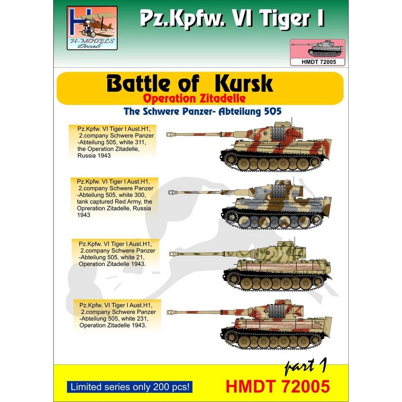 1/72 Pz.Kpfw.VI Tiger I Battle of Kursk (Schwere Pz.-Abt.505), Pt.1