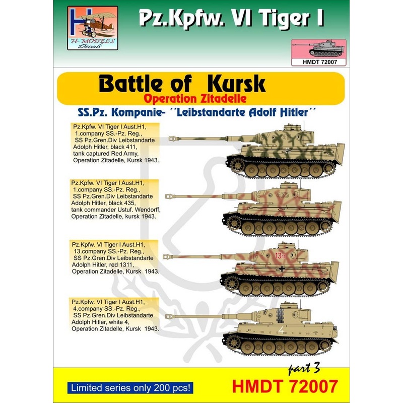 1/72 Pz.Kpfw.VI Tiger I Battle of Kursk (SS-Pz.Kp. "Leibstandarte AH"), Pt.3
