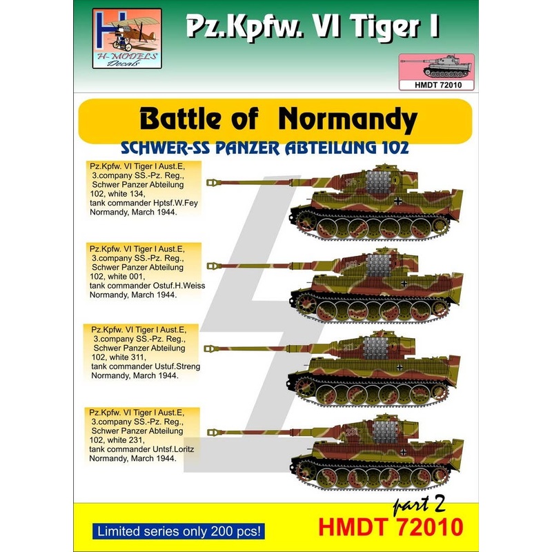 1/72 Pz.Kpfw.VI Tiger I Battle of Normandy (Schwere SS-Pz. Abt.102), Pt.2