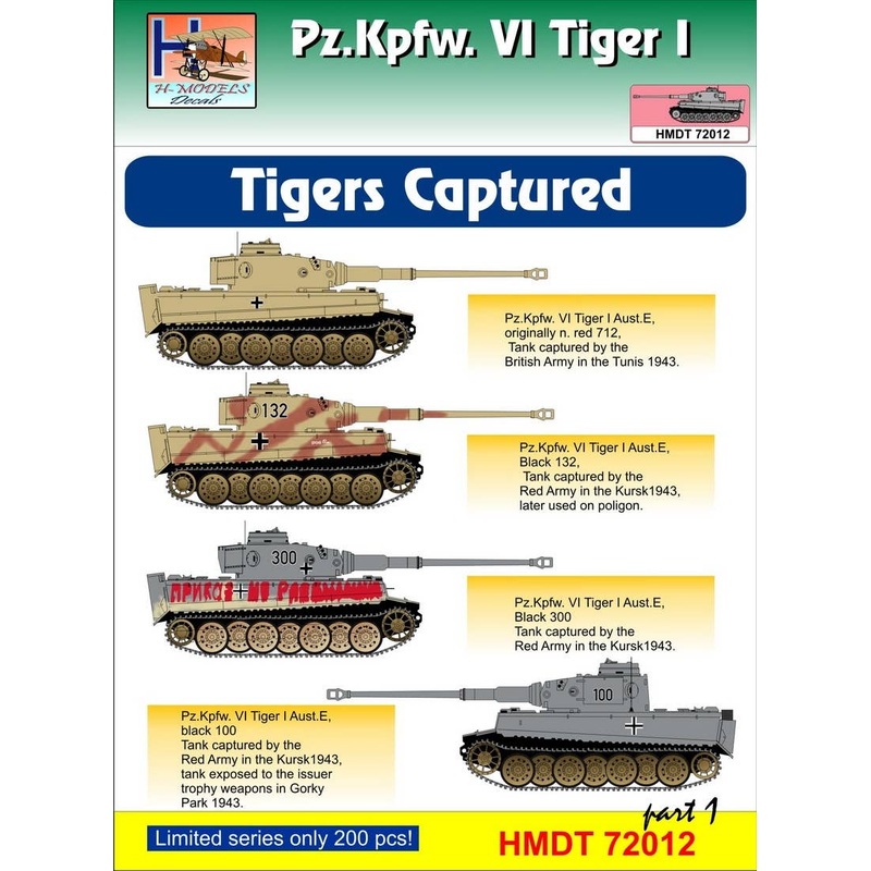 1/72 Pz.Kpfw.VI Tiger I Captured Tigers, Pt.1