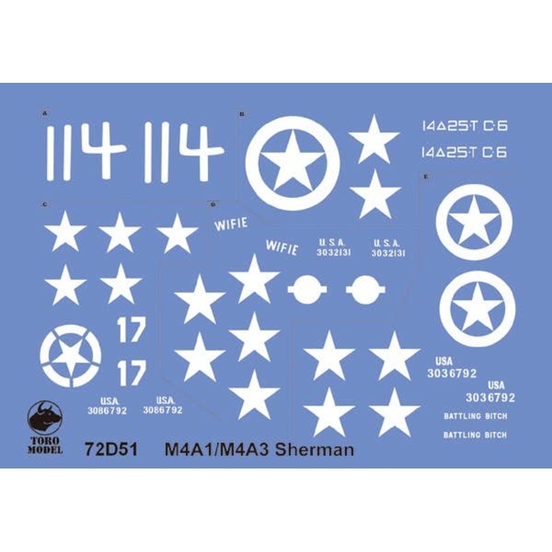 1/72 US Army Sherman (European Front) Decal Vol.1