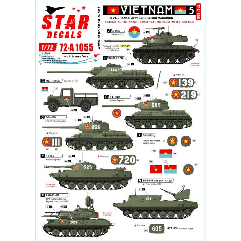 1/72 Vietnam #5 NVA North Vietnamese Tanks and AFVs