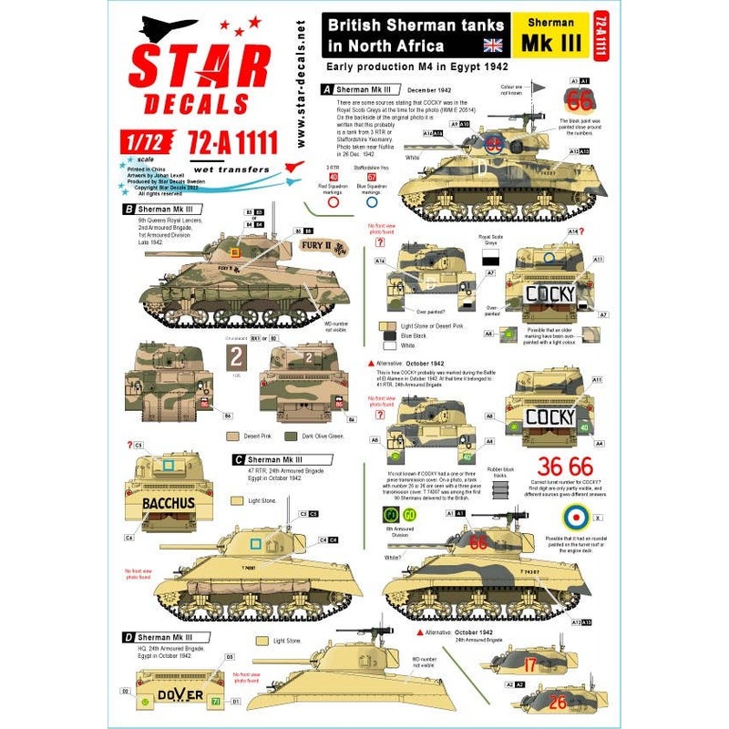 1/72 WW.II British Army Sherman tank in North Africa Sherman Mk III