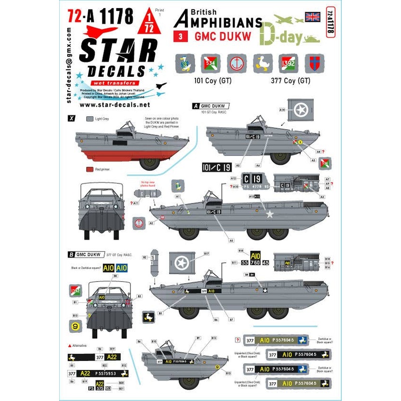 1/72 WWII British D-Day DUKW Amphibious Vehicle #3 101st/377th Composite Company