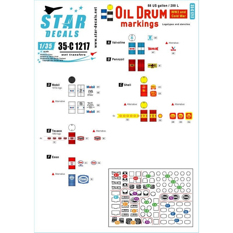 1/35 200L Oil Drum Markings