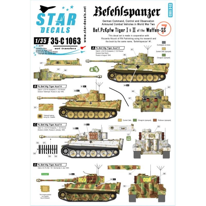 1/35 Befehlspanzer # 7 Befehls Tiger I and Tiger II of the Waffen-SS