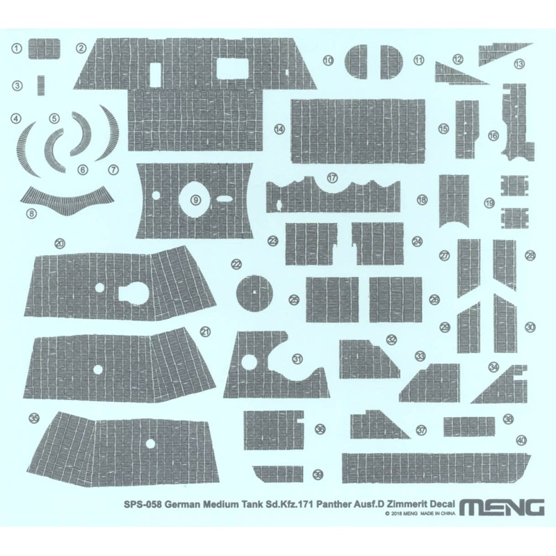 1/35 German Medium Tank Sd.Kfz.171 Panther Ausf.D Zimmerit Decal