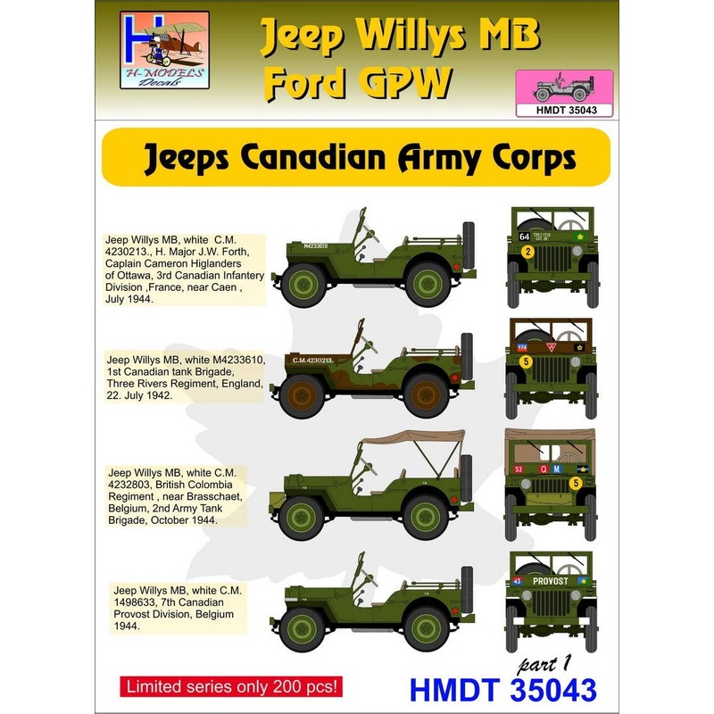 1/35 Jeep Willys MB/Ford GPW: Canadian Army Corps