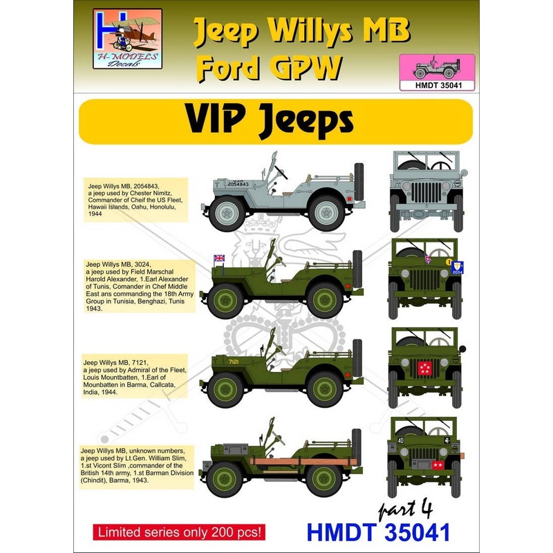 1/35 Jeep Willys MB/Ford GPW: VIP Jeeps, Pt.4