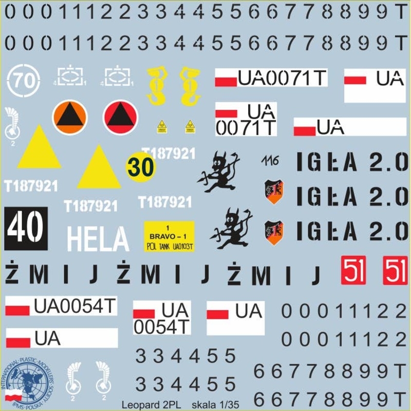 1/35 Leopard 2PL Decals for Polish Modernization of Leopard 2A4 - decals for four tanks