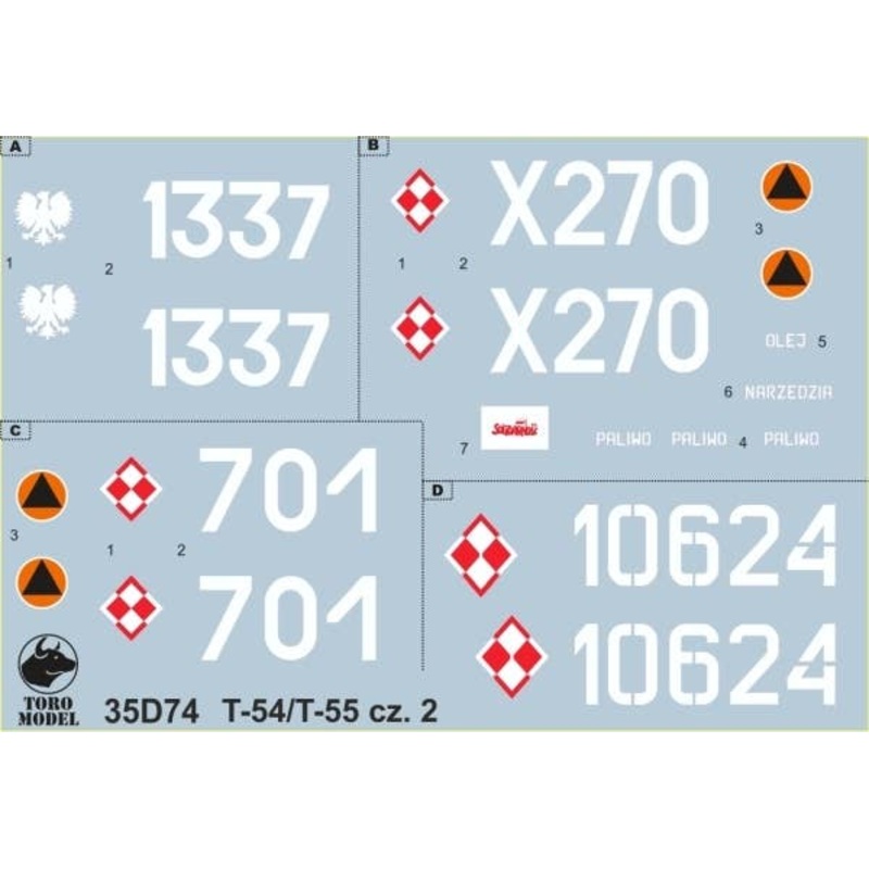 1/35 Polish Army T-54 / T-55 Decal Vol.2