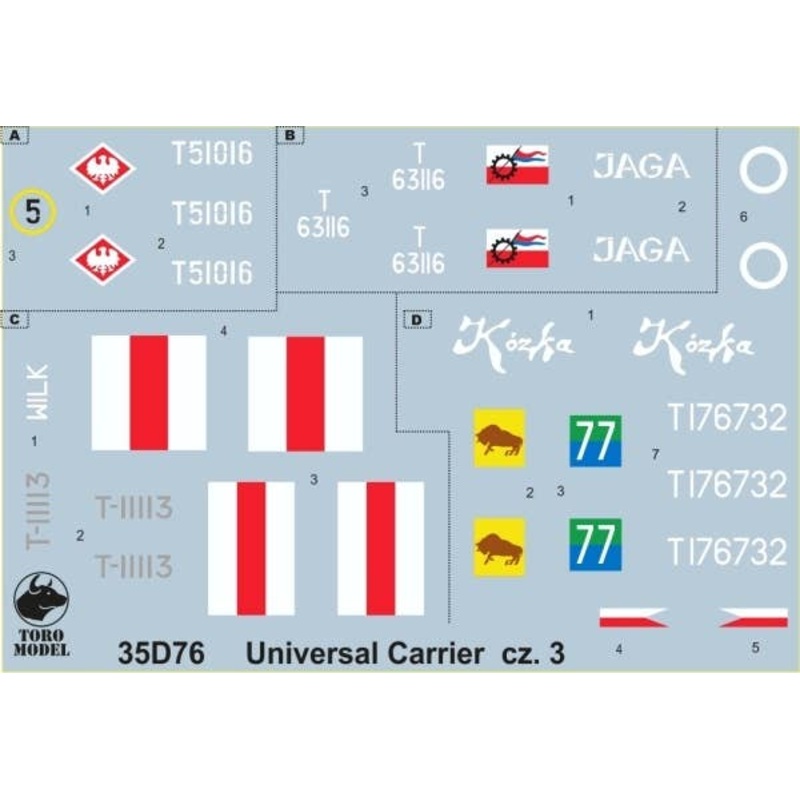 1/35 Polish Army Universal Carrier Mk.I Decal Vol.3