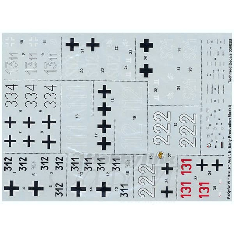 1/35 Pz.Kpfw. VI Tiger Ausf.E (Early Production) Decals