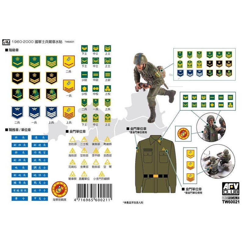 1/35 ROC Army Military Armband Decal (1960-2000)