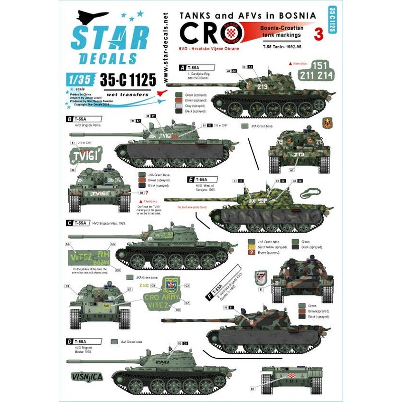 1/35 Tanks & AFVs in Bosnia # 3. HVO (Croatian) T-55 Tanks