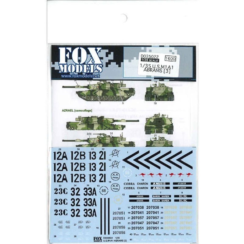 1/35 US M1A1Australian ArmyAbrams Decal Set [3] for Tamiya