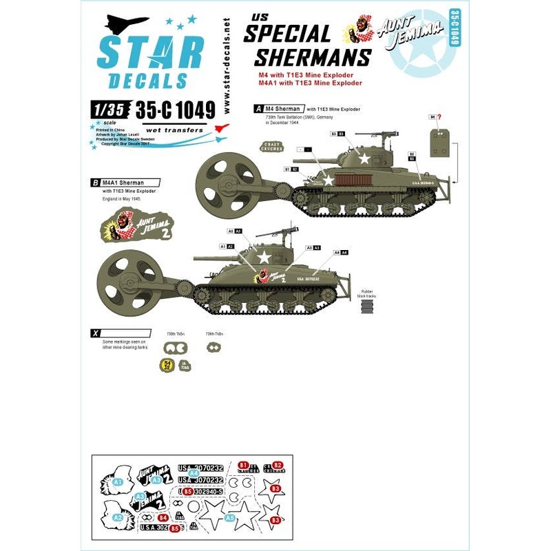 1/35 US Special Shermans - Aunt Jemima and Other Mine Exploder Tanks