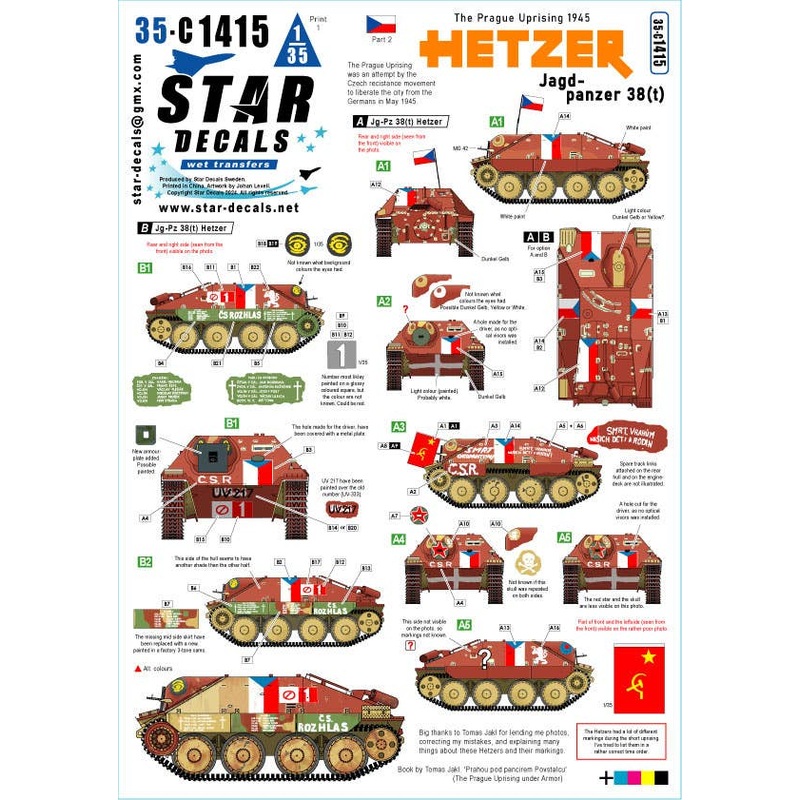 1/35 WWII 1945 Prague Uprising #2 Resistance Tank Destroyer 38 (t) Hetzer