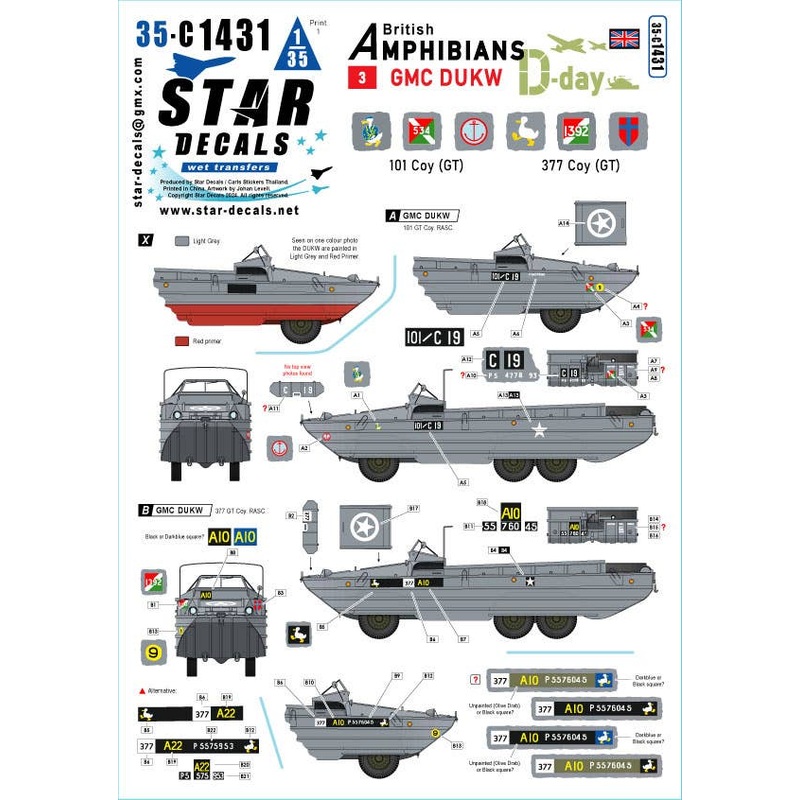 1/35 WWII British D-Day DUKW Amphibious Vehicle #3 101st/377th Composite Transport Company