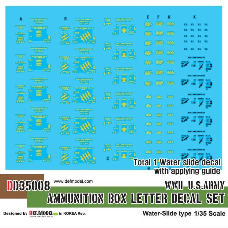 1/35 WWII US Ammunition Box Letter Decal Set