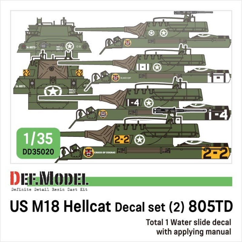 1/35 WWII US M18 Hellcat 805TD Decal set 2 (M18 Hellcat kit)