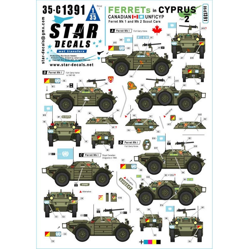 Current Use Cyprus Conflict Ferret Reconnaissance Vehicle #2 UNFICYP Canadian Forces Ferret Mk.1/Mk.2