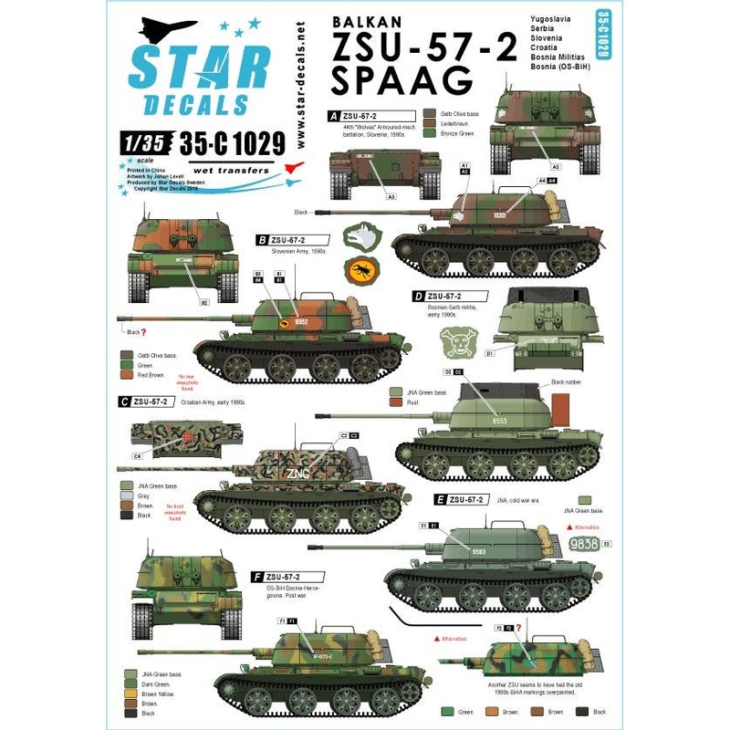 1/35 Balkan ZSU-57-2 SPAAG (JNA, Croatia, Serb, BiHA, Slovenia)